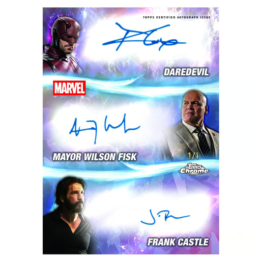 2025 Topps Chrome Marvel Sapphire Edition Trading Card Tripple Auto