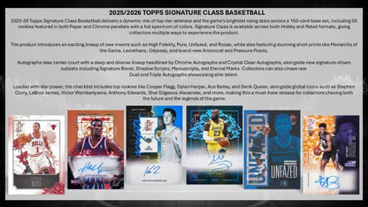 2025/26 Topps Signature Class Basketball – NBA Mega Box (10 Packs)