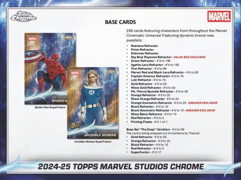 2025 topps Chrome Marvel Studios Hobby Box