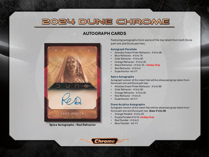 Autograph oder SPICE Karte aus der Topps 2024 Dune Chrome Hobby Box