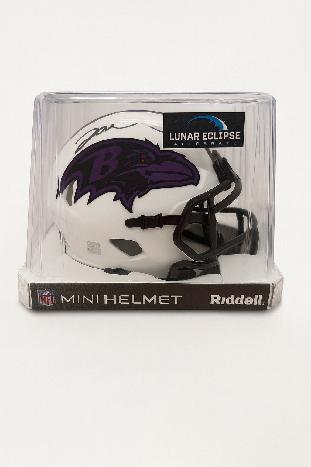 Jonathan Ogden signierter Baltimore Ravens Speed Mini Helm Weiß