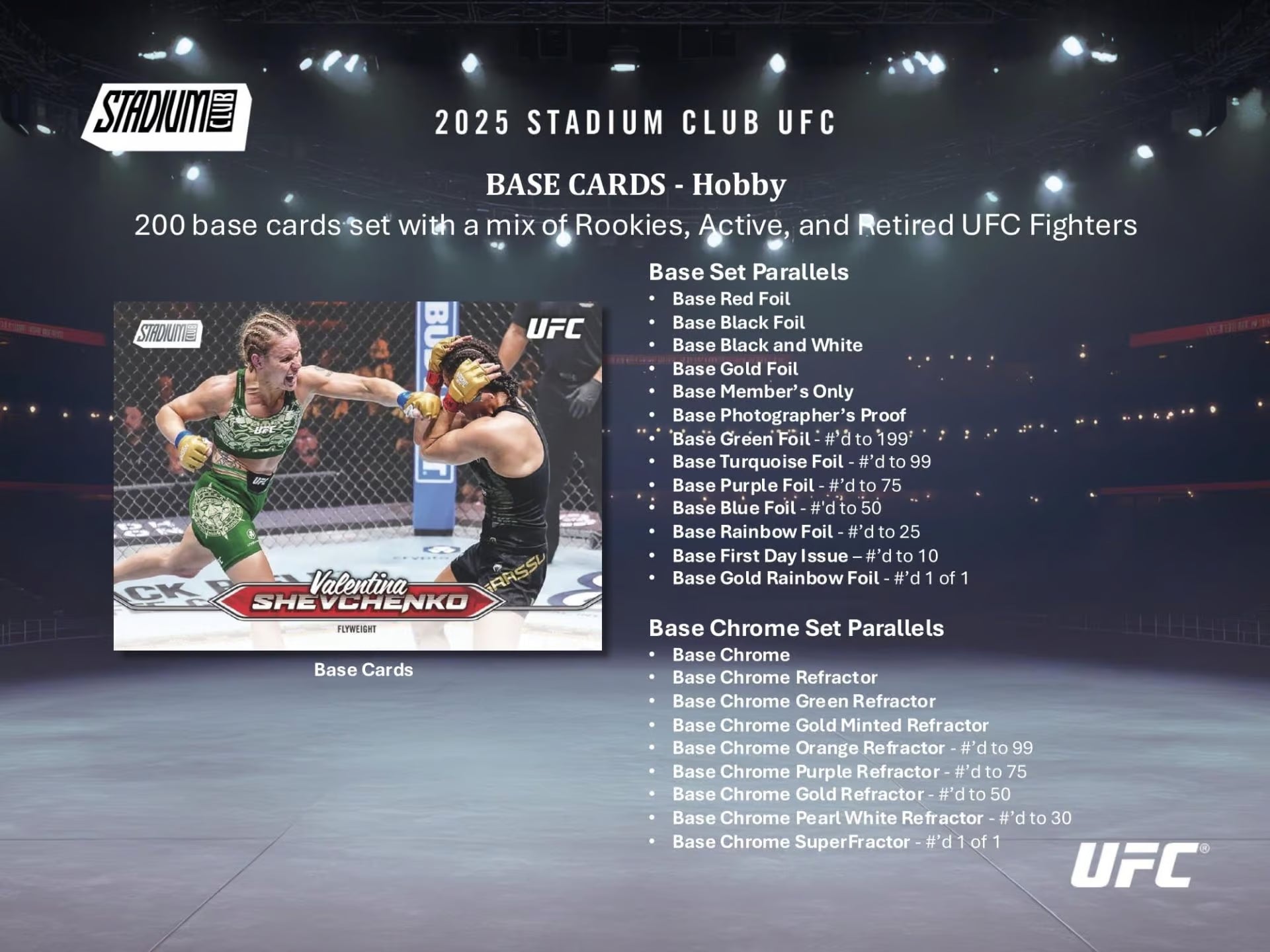 UFC Trading Card Highlights aus 2025 Topps Stadium Club Hobby Box
